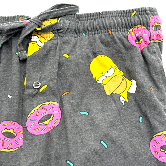 THE SIMPSONS Men's Small‎ Homer Donut Sprinkles Pajama Lounge Pants Button Fly - Picture 1 of 8